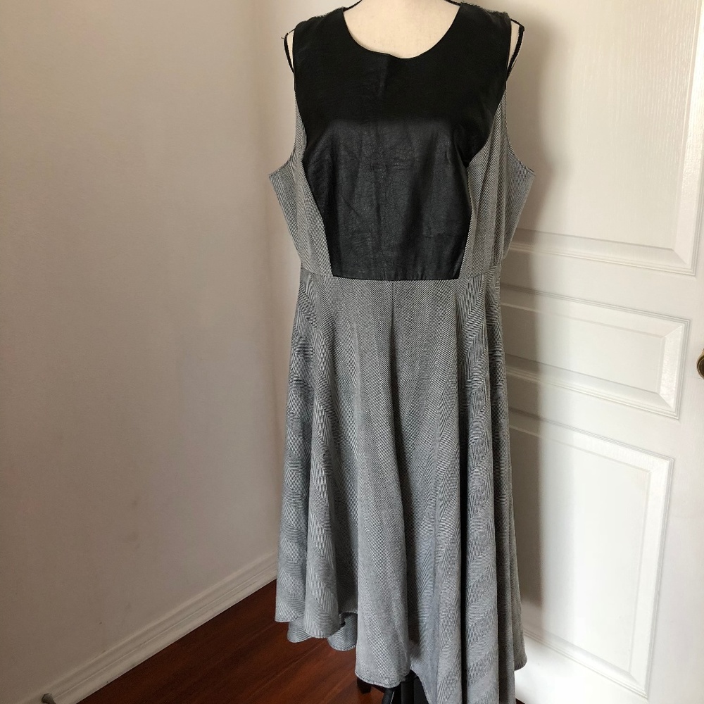 *SOLD* Lane Bryant Gray Black High Low Dress 20 - Picture 1 of 7